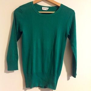 Agnes B Green 3/4 Sleeve Sweater